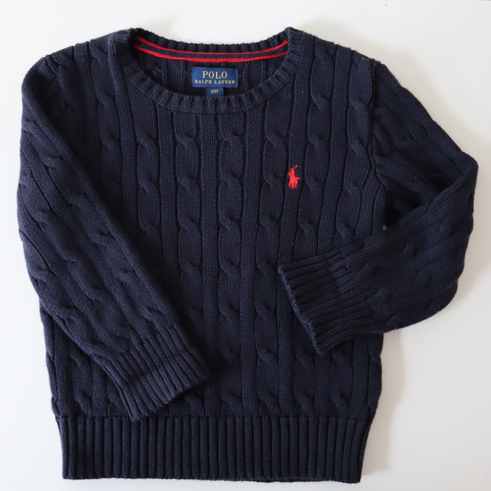 Polo by Ralph Lauren Dark Blue Knit with Red Accent
